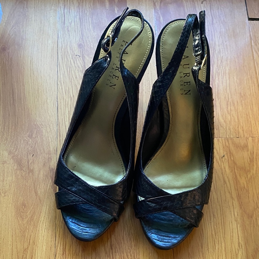 Lauren Ralph Lauren Navy Slingback Heels